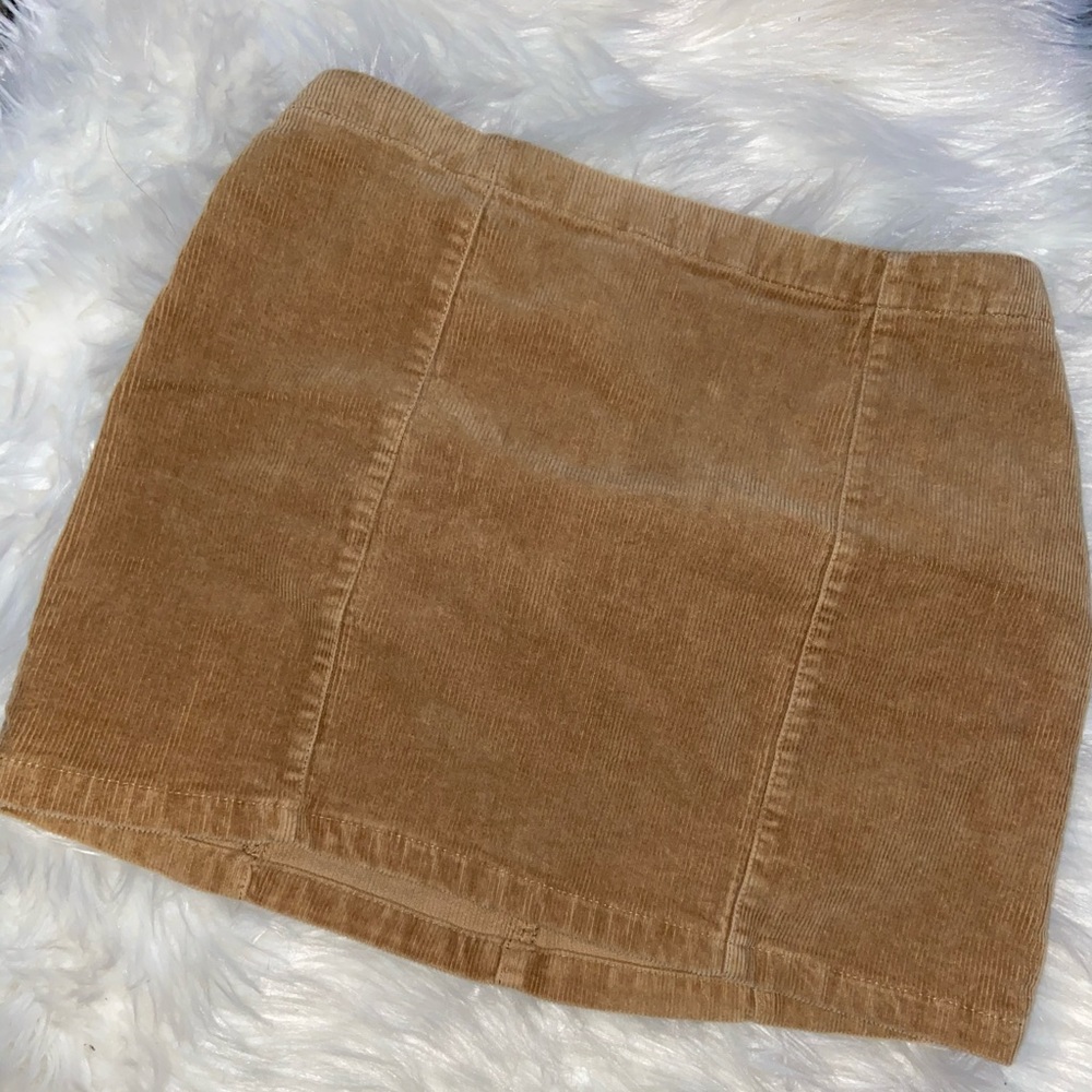 brown corduroy mini skirt